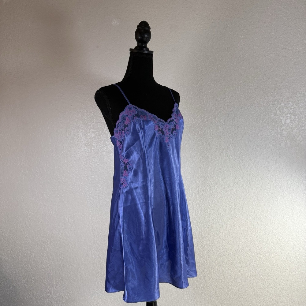 Y2k Frederick's Of Hollywood Size Medium Blue And Pink Slip Gown Fairy Angel